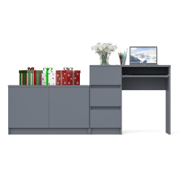 Компьютерный стол три ящика слева с тумбой 900 Мори