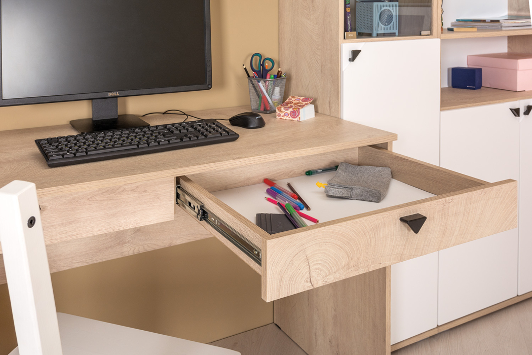 Детские комнаты, Стол компьютерный с пеналом и полкой Бостон № 36