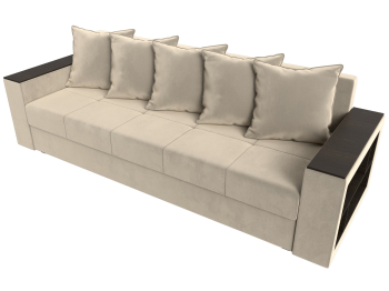 Диван прямой Дубай Лайт полки справа, микровельвет