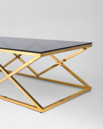 Журнальный стол ИНСИГНИЯ 120х60 (Cтекло smoke/Cталь золото)