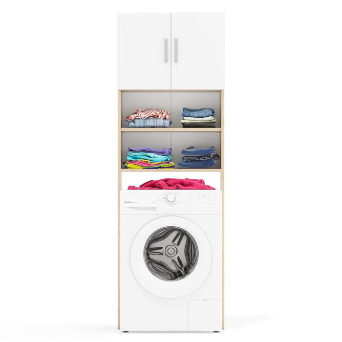 Пеналы, Шкаф для стиральной машинки в ванную с полками и дверками РВК
