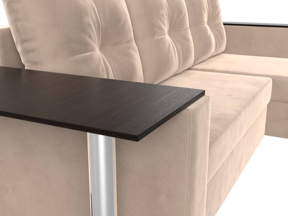 Диваны угловые в гостиную, Угловой диван Атланта правый угол, велюр