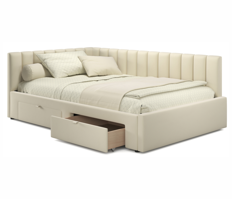 Мягкая кровать, Мягкая кровать-тахта Milena 1200 c ящиками