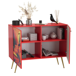 Комод-тумба Кармин 16.230.03, фасады с рисунком Бразильские домики