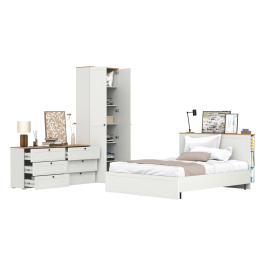 Кровать с ортопедическим основанием для матраса 1600х2000 и шкаф Остин 16.307 с комодом 6-ть ящиков