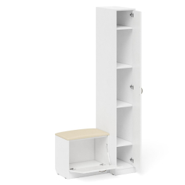 Пенал П-6-500 с обувницей с мягким сиденьем фрезеровка прованс