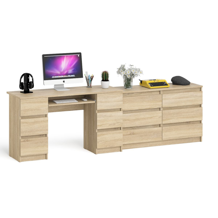 Компьютерные столы, Комод Мори на шесть ящиков МК1200.6 и Стол компьютерный 2-х тумбовый Мори МС-2