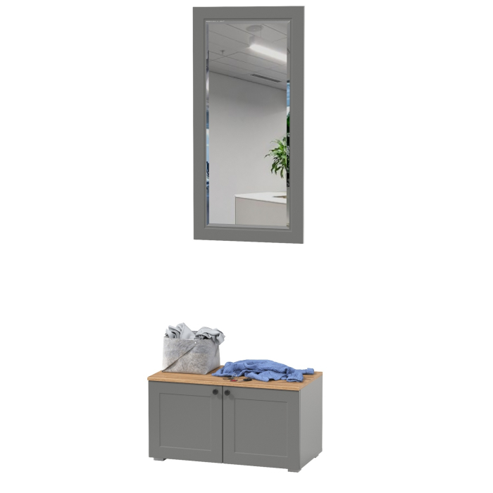 Прихожие, Тумба две дверки с зеркалом Остин