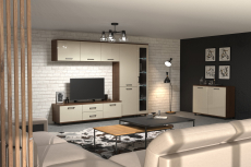 Стенки для гостиной, Модульная гостиная Грейс композиция 10  Гикори Джексон Темный