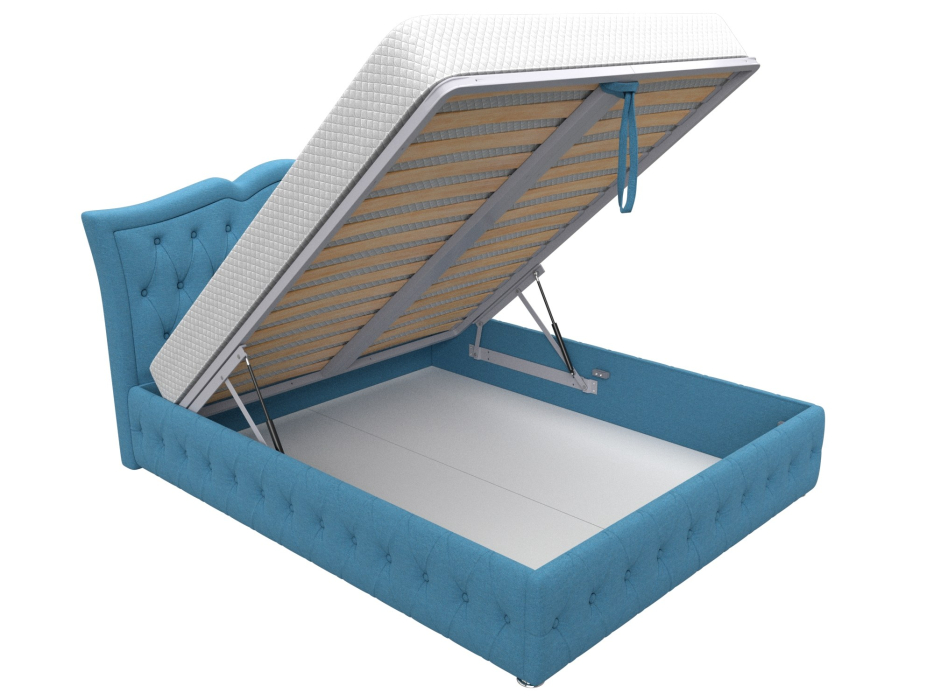 Мягкая кровать, Кровать интерьерная Герда 160, рогожка Амур