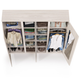 Два Шкафа комбинированных для одежды с зеркалами внутри на створке Ника