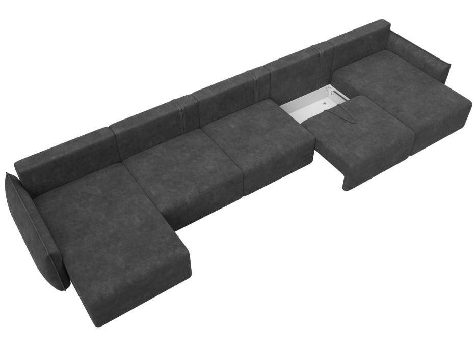 Диваны еврокнижки, Диван п-образный Лига-051 НПБ МегаЛонг, велюр BRUT