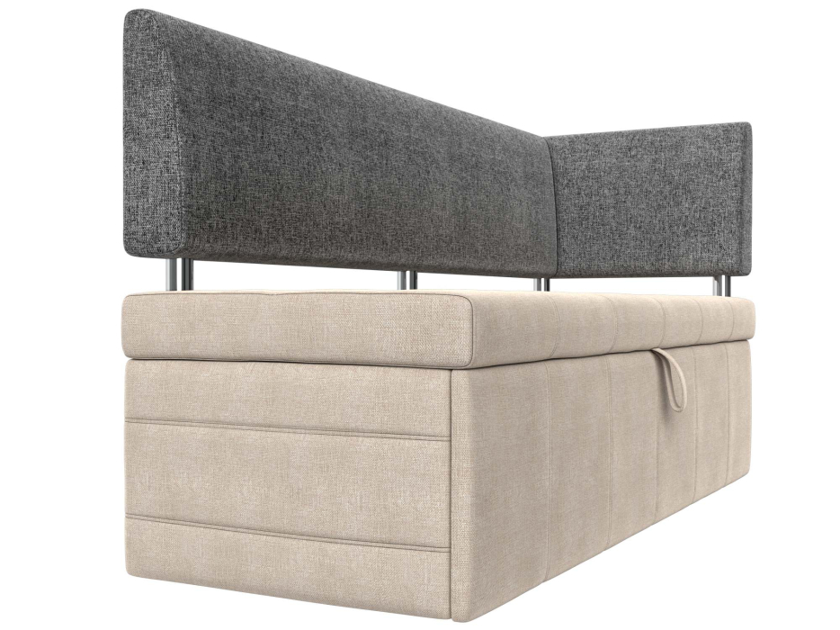 Диваны угловые кухонные, Кухонный прямой диван Стоун с углом правый, рогожка