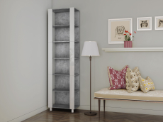 Открытые, Стеллаж модульный Универсальный 35х44х240 Белое стекло