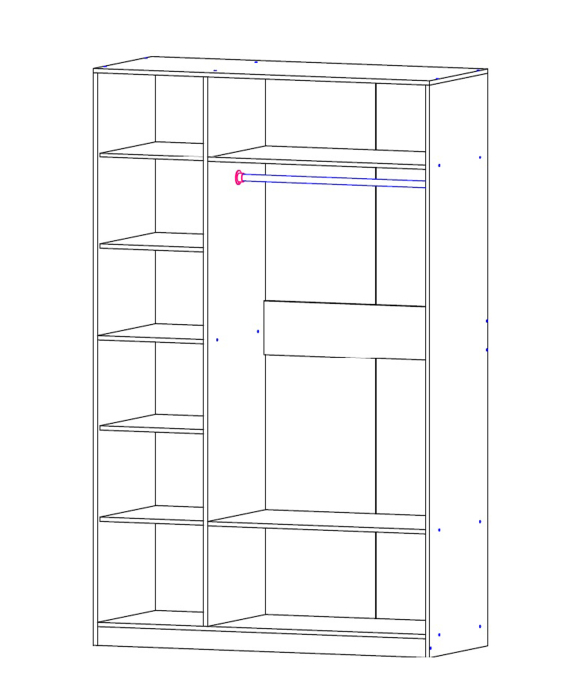 Для одежды, Шкаф трехдверный Стиль New