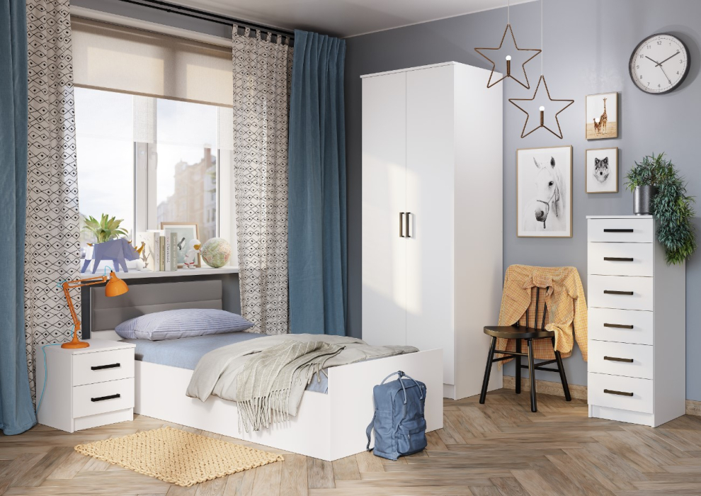 Кровати 90 см, Кровать с реечным настилом Фьюжн КР-03 90х200