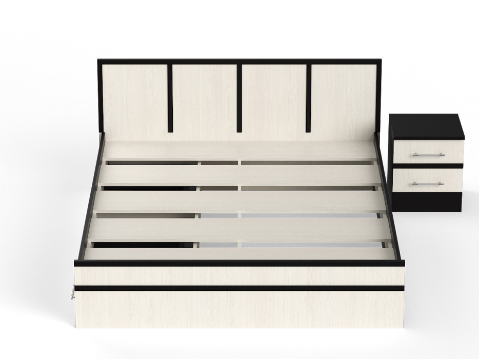 Спальные гарнитуры, Кровать с ящиками Сакура 1600 с прикроватной тумбой