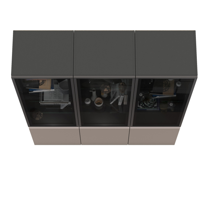 Шкафы распашные, Горка в гостиную с с тремя стеклянными дверками Сидней 13.201