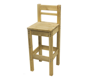 Стул барный из массива с высокой спинкой