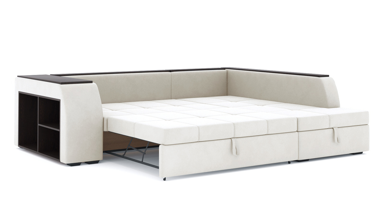 Диваны угловые в гостиную, Диван-кровать угловой Брюссель дельфин, велюр