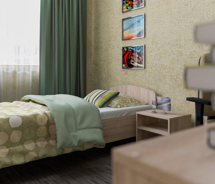 Для девочек, Шкаф-купе (1768) Палермо СБ-2060  с Кито набор Дуб Сонома 2D/Текстиль