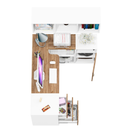 Две тумбы Лидер-8 и стол-трансформер компьютерный с полкой