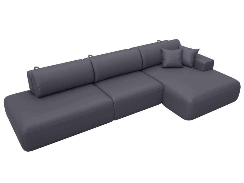 Диваны угловые в гостиную, Диван угловой Лига-036 НПБ Модерн Лонг правый угол, экокожа GRIFON 