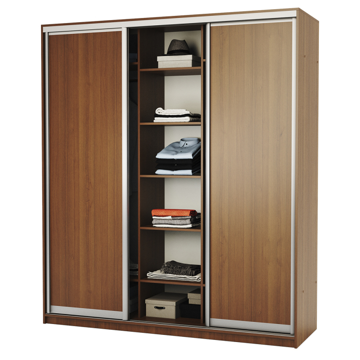 Шкафы-купе, Шкаф-купе 3-х дв. Премиум с полками и со штангами 180х60х220