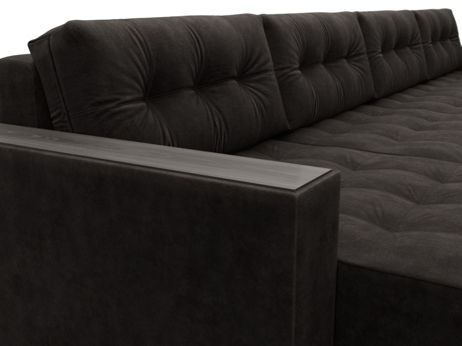 Дизайнерские диваны для гостиной, Диван П-образный с декором Лига-049 НПБ Лонг, велюр BRUT