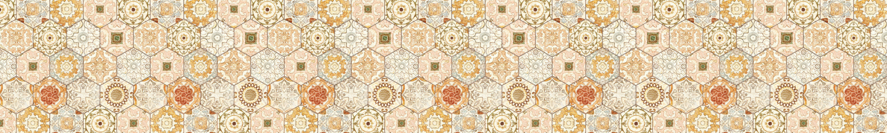 Кухонный фартук Соты Восток 3000x600x1.5 мм глянец