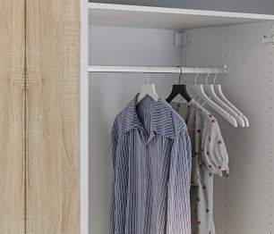 МАКС Шкаф 3-х дверный с зеркалом Белый/Дуб Сонома