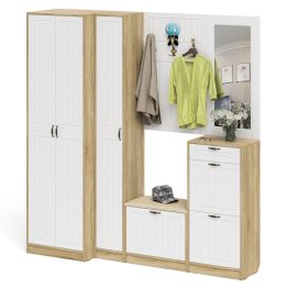 Полный набор мебели для прихожей П-6 компоновка № 31 МДФ фрезеровка прованс