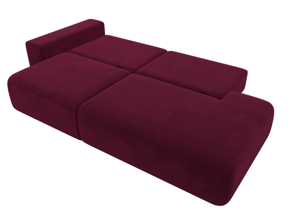 Диваны еврокнижки, Диван прямой Лига-036 Модерн подлокотник слева, микровельвет