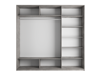 Шкаф Прайм трио 2-ва Стекла белого+ Зеркало 2300 x 2100 x 570