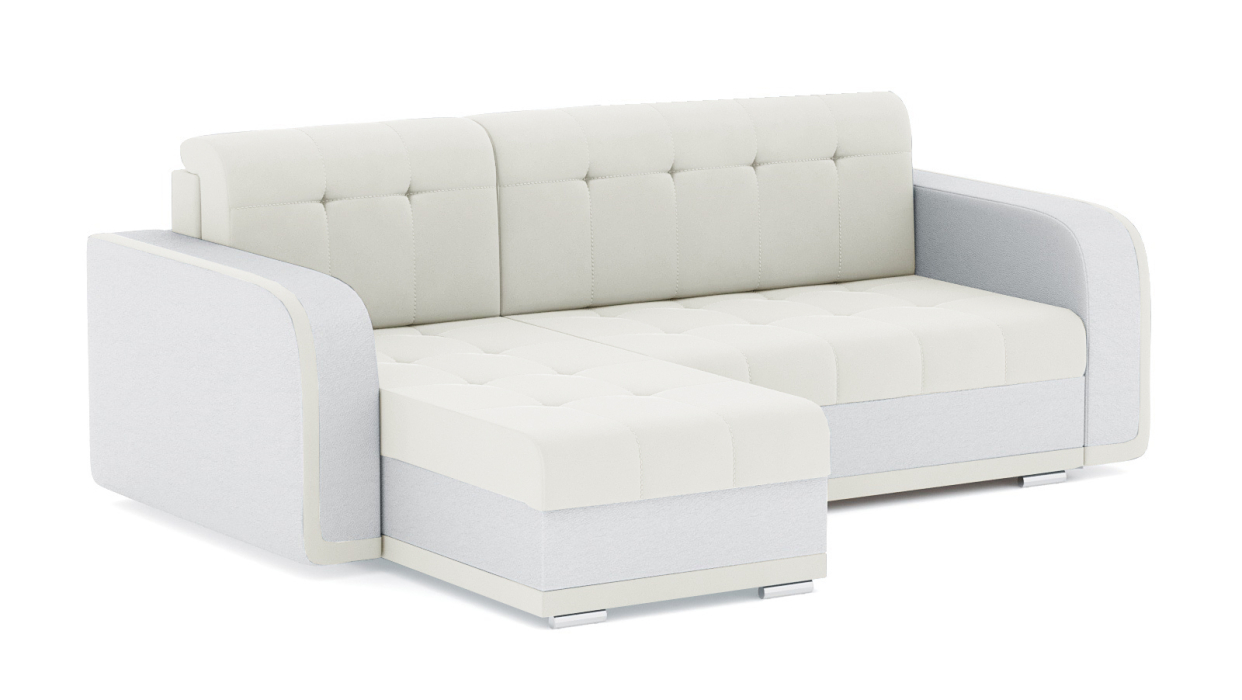 Диваны угловые в гостиную, Диван-кровать угловой Генри еврокнижка, велюр+кож.зам