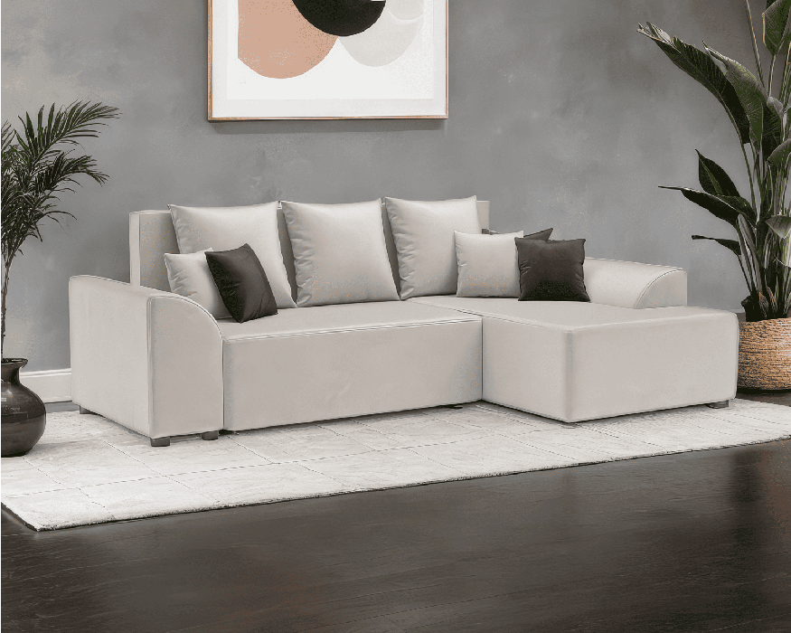 Диваны угловые в гостиную, Диван Каскад Правый угол (Бархат)