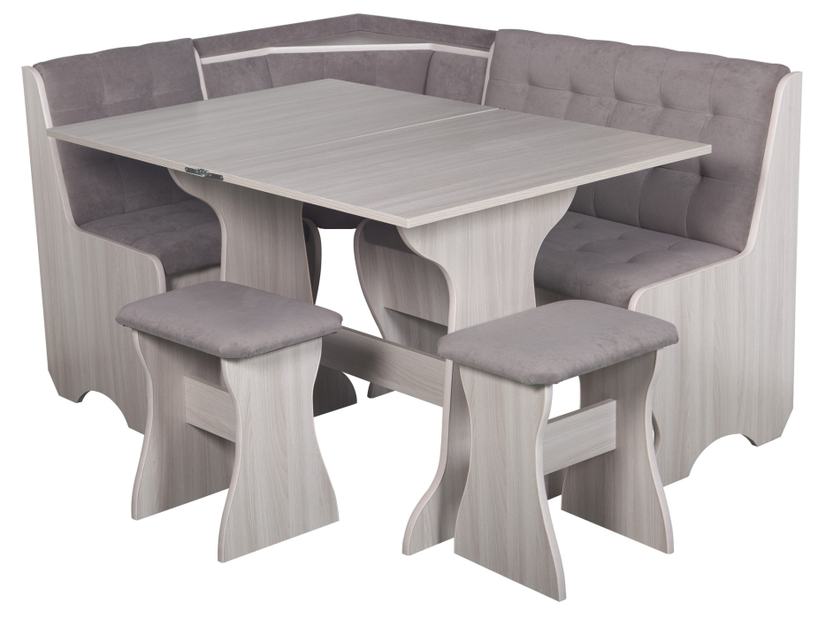 Кухонные уголки, Кухонный уголок Стиль 1Л (со столом СТ3) Ясень шимо светлый / велюр