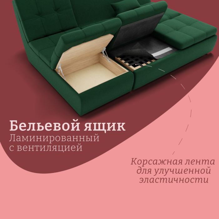 Диваны угловые в гостиную, Угловой диван Калифорния-2 ППУ, велюр