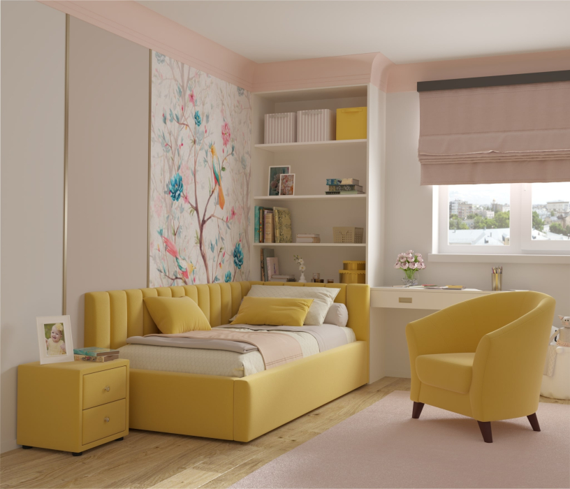 Мягкая кровать, Мягкая кровать Milena 900 с ортопедическим основанием