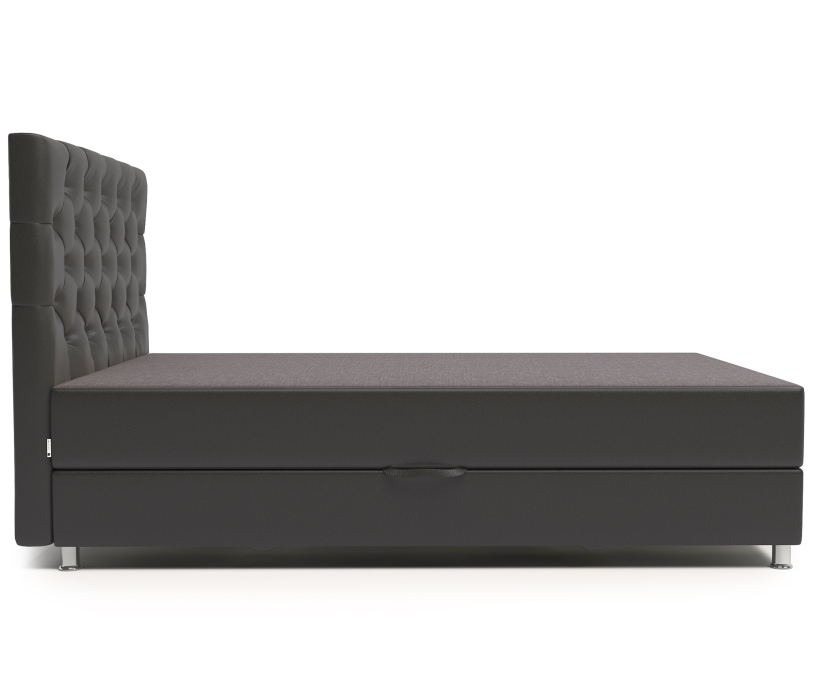 Мягкая кровать, Кровать тахта Шармэль 90 с подъемным механизмом, рогожка / экокожа