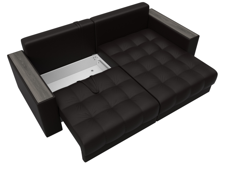 Дизайнерские диваны для гостиной, Диван угловой с декором Лига-049 НПБ, экокожа GRIFON