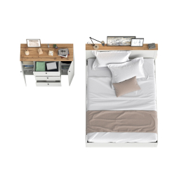 Комод-тумба Остин 16.221 и двуспальная кровать с основанием