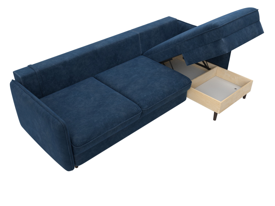 Диваны угловые в гостиную, Диван угловой Лига-064 НПБ угол универсальный, велюр BRUT