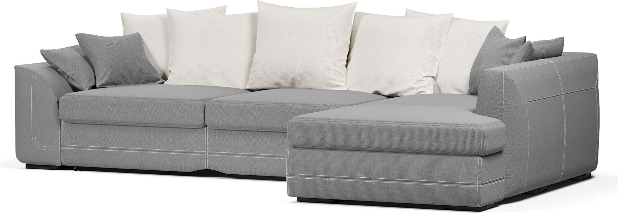 Диваны угловые в гостиную, Диван-кровать угловой Калифорния дельфин,велюр + экокожа