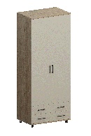 Шкафы двухстворчатые, Модульная система Грейс Шкаф ШК-5005  Гикори Джексон Светлый