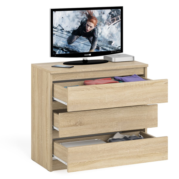 Комоды, Комод три ящика Мори МК800.1