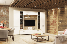 Стенки для гостиной, Модульная гостиная Грейс композиция 9  Гикори Джексон Светлый