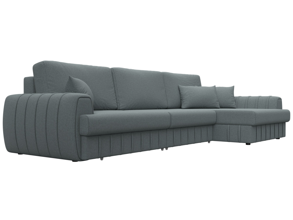 Диваны угловые в гостиную, Диван угловой Лига-057 НПБ Лонг угол правый, рогожка Амур