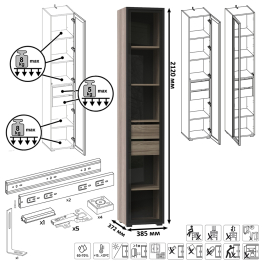 Шкаф-витрина Роквуд 16.322.04
