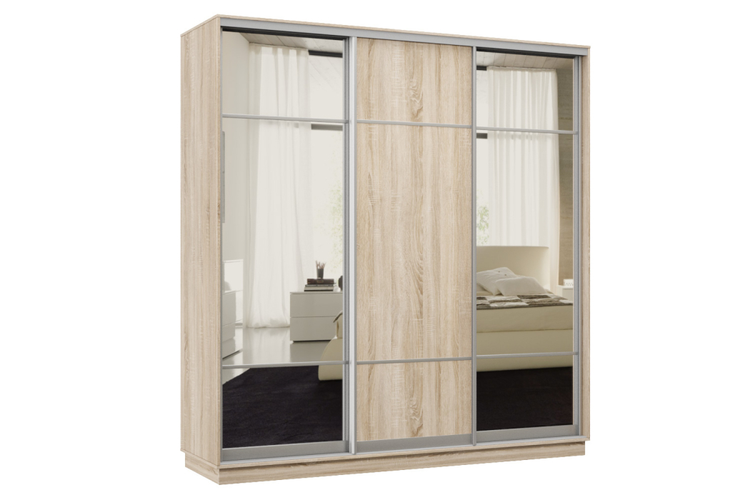 Шкафы-купе, Шкаф-купе Премьер Лайт 59 (11;08;11) трехдверный